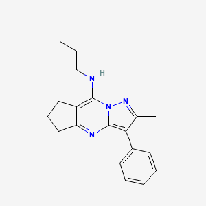 molecular formula C20H24N4 B12209560 N-butyl-2-methyl-3-phenyl-6,7-dihydro-5H-cyclopenta[d]pyrazolo[1,5-a]pyrimidin-8-amine 