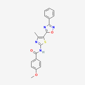 4-methoxy-N-[(2E)-4-methyl-5-(3-phenyl-1,2,4-oxadiazol-5-yl)-1,3-thiazol-2(3H)-ylidene]benzamide