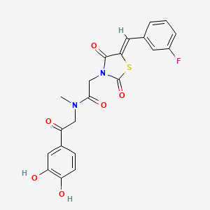 N-[2-(3,4-dihydroxyphenyl)-2-oxoethyl]-2-[(5Z)-5-(3-fluorobenzylidene)-2,4-dioxo-1,3-thiazolidin-3-yl]-N-methylacetamide