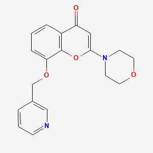molecular formula C19H18N2O4 B1220960 2-(4-Morpholinyl)-8-(3-pyridinylmethoxy)-4H-1-benzopyran-4-one CAS No. 130736-65-1