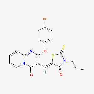 2-(4-bromophenoxy)-3-[(Z)-(4-oxo-3-propyl-2-thioxo-1,3-thiazolidin-5-ylidene)methyl]-4H-pyrido[1,2-a]pyrimidin-4-one