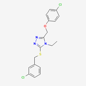 3-[(3-chlorobenzyl)sulfanyl]-5-[(4-chlorophenoxy)methyl]-4-ethyl-4H-1,2,4-triazole