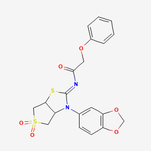 N-[(2Z)-3-(1,3-benzodioxol-5-yl)-5,5-dioxidotetrahydrothieno[3,4-d][1,3]thiazol-2(3H)-ylidene]-2-phenoxyacetamide