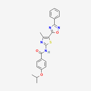 N-[(2Z)-4-methyl-5-(3-phenyl-1,2,4-oxadiazol-5-yl)-1,3-thiazol-2(3H)-ylidene]-4-(propan-2-yloxy)benzamide