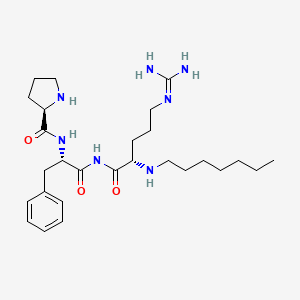 molecular formula C27H45N7O3 B1220965 Prolyl-phenylalanyl-N-heptylargininamide CAS No. 79358-73-9