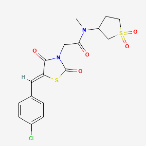 2-[(5Z)-5-[(4-chlorophenyl)methylidene]-2,4-dioxo-1,3-thiazolidin-3-yl]-N-(1,1-dioxothiolan-3-yl)-N-methylacetamide