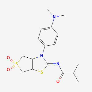 N-[(2E)-3-[4-(dimethylamino)phenyl]-5,5-dioxidotetrahydrothieno[3,4-d][1,3]thiazol-2(3H)-ylidene]-2-methylpropanamide