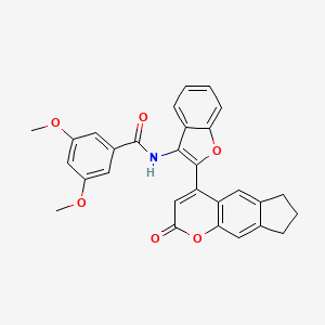 molecular formula C29H23NO6 B12209697 3,5-dimethoxy-N-[2-(2-oxo-2,6,7,8-tetrahydrocyclopenta[g]chromen-4-yl)-1-benzofuran-3-yl]benzamide 