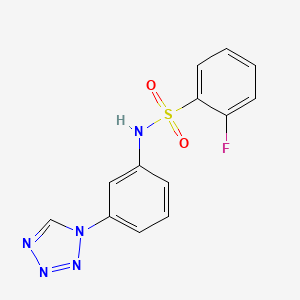 molecular formula C13H10FN5O2S B12209705 2-fluoro-N-[3-(1H-tetrazol-1-yl)phenyl]benzenesulfonamide CAS No. 879585-95-2