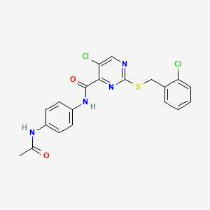 molecular formula C20H16Cl2N4O2S B12209733 N-[4-(acetylamino)phenyl]-5-chloro-2-[(2-chlorobenzyl)sulfanyl]pyrimidine-4-carboxamide 