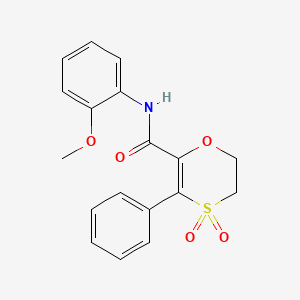 N-(2-methoxyphenyl)-3-phenyl-5,6-dihydro-1,4-oxathiine-2-carboxamide 4,4-dioxide