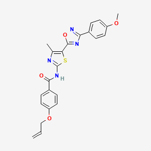 N-[(2Z)-5-[3-(4-methoxyphenyl)-1,2,4-oxadiazol-5-yl]-4-methyl-1,3-thiazol-2(3H)-ylidene]-4-(prop-2-en-1-yloxy)benzamide