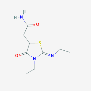 2-(3-Ethyl-2-ethylimino-4-oxo-thiazolidin-5-yl)acetamide