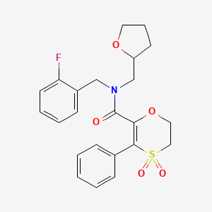 N-(2-fluorobenzyl)-3-phenyl-N-(tetrahydrofuran-2-ylmethyl)-5,6-dihydro-1,4-oxathiine-2-carboxamide 4,4-dioxide