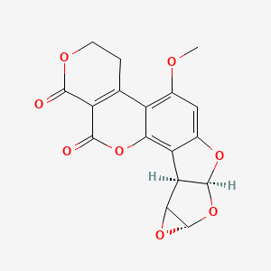 molecular formula C17H12O8 B1220980 5-Methoxy-3,4,7a,8a,9a,9b-hexahydro-1H,11H-oxireno[4',5']furo[3',2':4,5]furo[2,3-h]pyrano[3,4-c][1]benzopyran-1,11-dione 