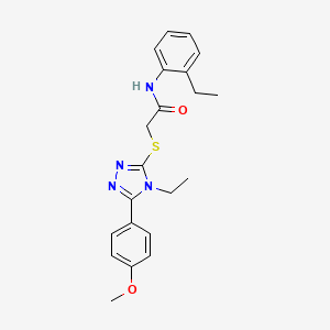 molecular formula C21H24N4O2S B12209817 2-[4-ethyl-5-(4-methoxyphenyl)(1,2,4-triazol-3-ylthio)]-N-(2-ethylphenyl)aceta mide 