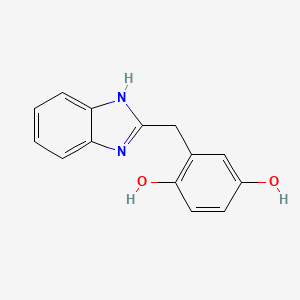 molecular formula C14H12N2O2 B1220983 2-(1H-benzimidazol-2-ylmethyl)benzene-1,4-diol 