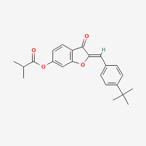 (2Z)-2-(4-tert-butylbenzylidene)-3-oxo-2,3-dihydro-1-benzofuran-6-yl 2-methylpropanoate