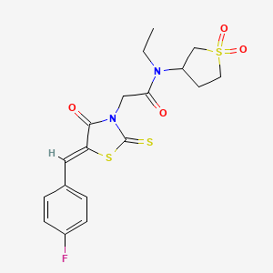 N-(1,1-dioxidotetrahydrothiophen-3-yl)-N-ethyl-2-[(5Z)-5-(4-fluorobenzylidene)-4-oxo-2-thioxo-1,3-thiazolidin-3-yl]acetamide