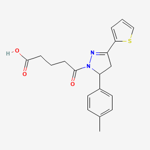 5-[5-(4-methylphenyl)-3-(thiophen-2-yl)-4,5-dihydro-1H-pyrazol-1-yl]-5-oxopentanoic acid