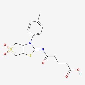 5-{[(2Z)-3-(4-methylphenyl)-5,5-dioxidotetrahydrothieno[3,4-d][1,3]thiazol-2(3H)-ylidene]amino}-5-oxopentanoic acid