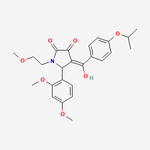 (4E)-5-(2,4-dimethoxyphenyl)-4-{hydroxy[4-(propan-2-yloxy)phenyl]methylidene}-1-(2-methoxyethyl)pyrrolidine-2,3-dione