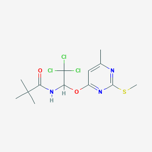 2,2-dimethyl-N-(2,2,2-trichloro-1-{[6-methyl-2-(methylsulfanyl)pyrimidin-4-yl]oxy}ethyl)propanamide