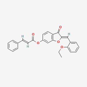 molecular formula C26H20O5 B12209962 (2Z)-2-(2-ethoxybenzylidene)-3-oxo-2,3-dihydro-1-benzofuran-6-yl (2E)-3-phenylprop-2-enoate 