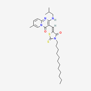 3-[(Z)-(3-dodecyl-4-oxo-2-thioxo-1,3-thiazolidin-5-ylidene)methyl]-7-methyl-2-[(2-methylpropyl)amino]-4H-pyrido[1,2-a]pyrimidin-4-one