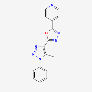 4-[5-(5-methyl-1-phenyl-1H-1,2,3-triazol-4-yl)-1,3,4-oxadiazol-2-yl]pyridine