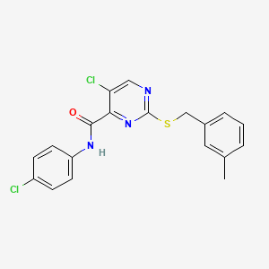 5-chloro-N-(4-chlorophenyl)-2-[(3-methylbenzyl)sulfanyl]pyrimidine-4-carboxamide