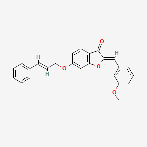 (2Z)-2-(3-methoxybenzylidene)-6-{[(2E)-3-phenylprop-2-en-1-yl]oxy}-1-benzofuran-3(2H)-one