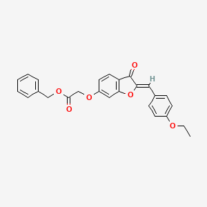 molecular formula C26H22O6 B12210001 benzyl {[(2Z)-2-(4-ethoxybenzylidene)-3-oxo-2,3-dihydro-1-benzofuran-6-yl]oxy}acetate 