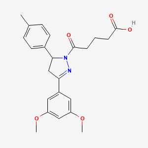 5-[3-(3,5-dimethoxyphenyl)-5-(4-methylphenyl)-4,5-dihydro-1H-pyrazol-1-yl]-5-oxopentanoic acid