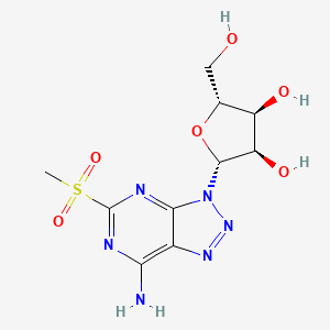 molecular formula C10H14N6O6S B1221003 3H-1,2,3-Triazolo(4,5-d)pyrimidin-7-amine, 5-(methylsulfonyl)-3-beta-D-ribofuranosyl- CAS No. 86480-37-7