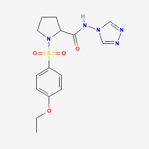 molecular formula C15H19N5O4S B12210038 1-[(4-ethoxyphenyl)sulfonyl]-N-4H-1,2,4-triazol-4-ylprolinamide 