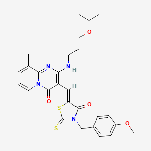 3-{(Z)-[3-(4-methoxybenzyl)-4-oxo-2-thioxo-1,3-thiazolidin-5-ylidene]methyl}-9-methyl-2-{[3-(propan-2-yloxy)propyl]amino}-4H-pyrido[1,2-a]pyrimidin-4-one