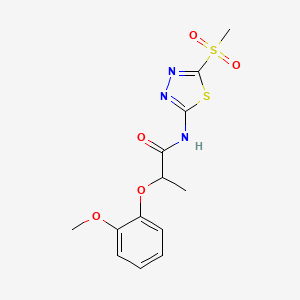 2-(2-methoxyphenoxy)-N-[5-(methylsulfonyl)-1,3,4-thiadiazol-2-yl]propanamide