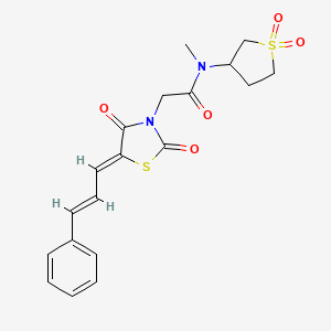 N-(1,1-dioxidotetrahydrothiophen-3-yl)-2-{(5Z)-2,4-dioxo-5-[(2E)-3-phenylprop-2-en-1-ylidene]-1,3-thiazolidin-3-yl}-N-methylacetamide