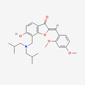 molecular formula C26H33NO5 B12210122 (2Z)-7-{[bis(2-methylpropyl)amino]methyl}-2-(2,4-dimethoxybenzylidene)-6-hydroxy-1-benzofuran-3(2H)-one 