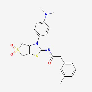 N-[(2E)-3-[4-(dimethylamino)phenyl]-5,5-dioxidotetrahydrothieno[3,4-d][1,3]thiazol-2(3H)-ylidene]-2-(3-methylphenyl)acetamide