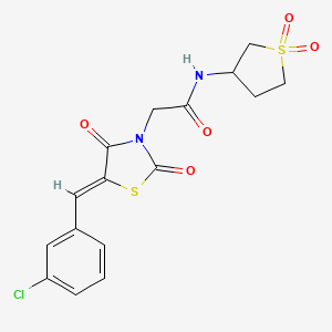 2-[(5Z)-5-(3-chlorobenzylidene)-2,4-dioxo-1,3-thiazolidin-3-yl]-N-(1,1-dioxidotetrahydrothiophen-3-yl)acetamide