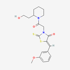 3-{2-[2-(2-Hydroxyethyl)piperidyl]-2-oxoethyl}-5-[(3-methoxyphenyl)methylene]-2-thioxo-1,3-thiazolidin-4-one