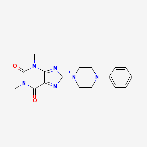 molecular formula C17H19N6O2+ B12210171 1,3-Dimethyl-8-(4-phenylpiperazin-1-ium-1-ylidene)purine-2,6-dione 