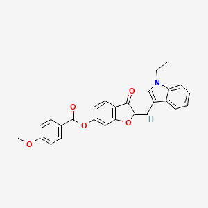 2-[(1-Ethylindol-3-yl)methylene]-3-oxobenzo[3,4-b]furan-6-yl 4-methoxybenzoate