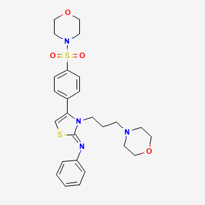 molecular formula C26H32N4O4S2 B12210188 [4-[4-(Morpholine-4-sulfonyl)-phenyl]-3-(3-morpholin-4-yl-propyl)-3H-thiazol-(2Z)-ylidene]-phenyl-amine 