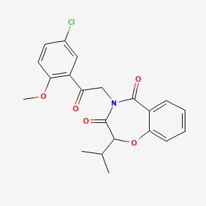 4-[2-(5-chloro-2-methoxyphenyl)-2-oxoethyl]-2-(propan-2-yl)-1,4-benzoxazepine-3,5(2H,4H)-dione