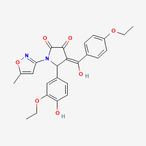 (4E)-5-(3-ethoxy-4-hydroxyphenyl)-4-[(4-ethoxyphenyl)(hydroxy)methylidene]-1-(5-methyl-1,2-oxazol-3-yl)pyrrolidine-2,3-dione