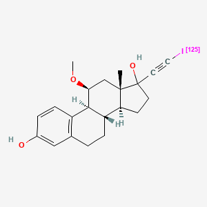 molecular formula C21H25IO3 B1221021 17alpha-Iodoethynyl-11beta-methoxyestradiol CAS No. 73309-87-2