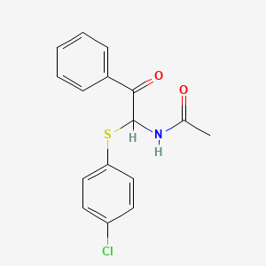 molecular formula C16H14ClNO2S B12210213 N-{1-[(4-chlorophenyl)sulfanyl]-2-oxo-2-phenylethyl}acetamide 